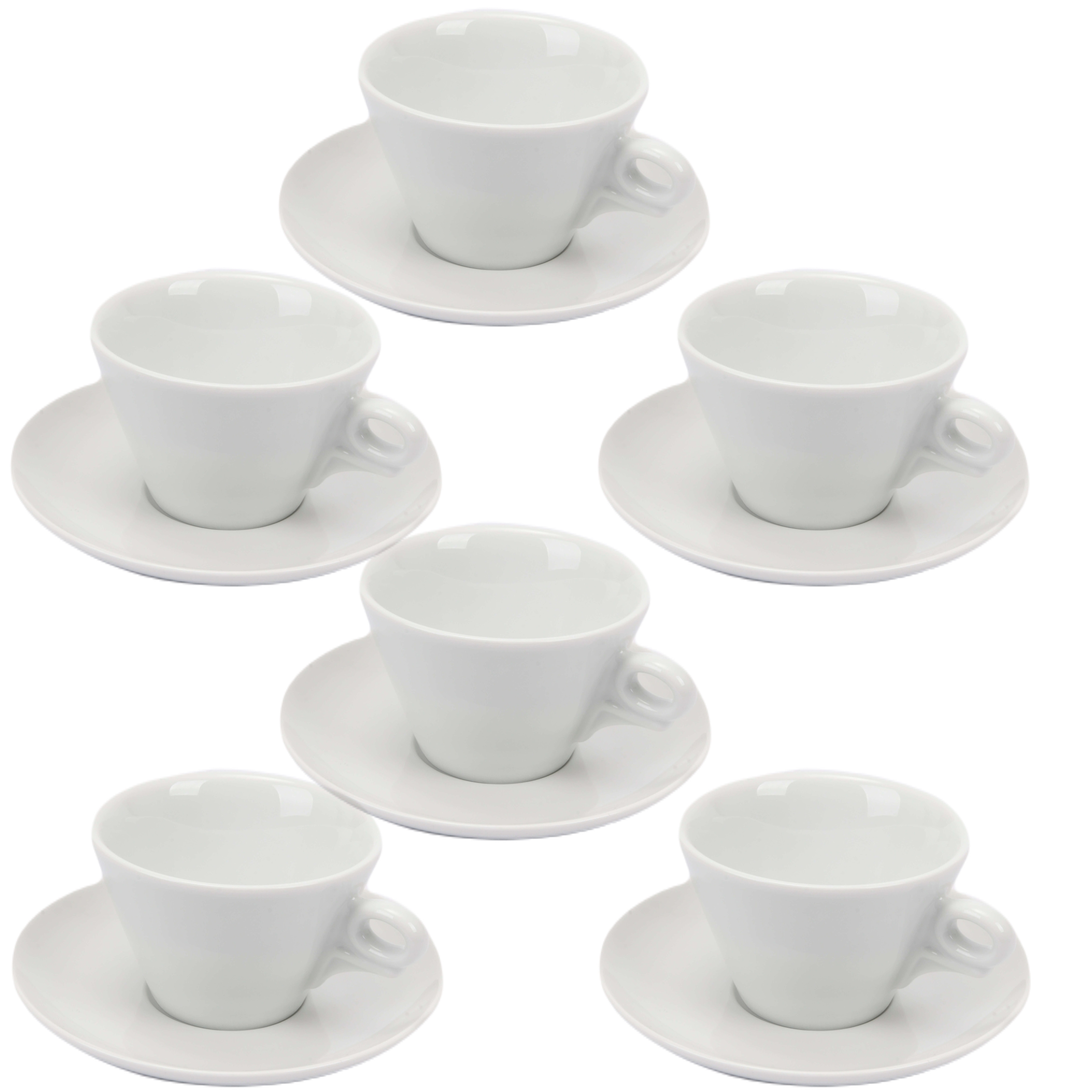 ANCAP Giotto Porselen Latte Fincan ve Tabak Takımı - 270 ml - 6’lı Set