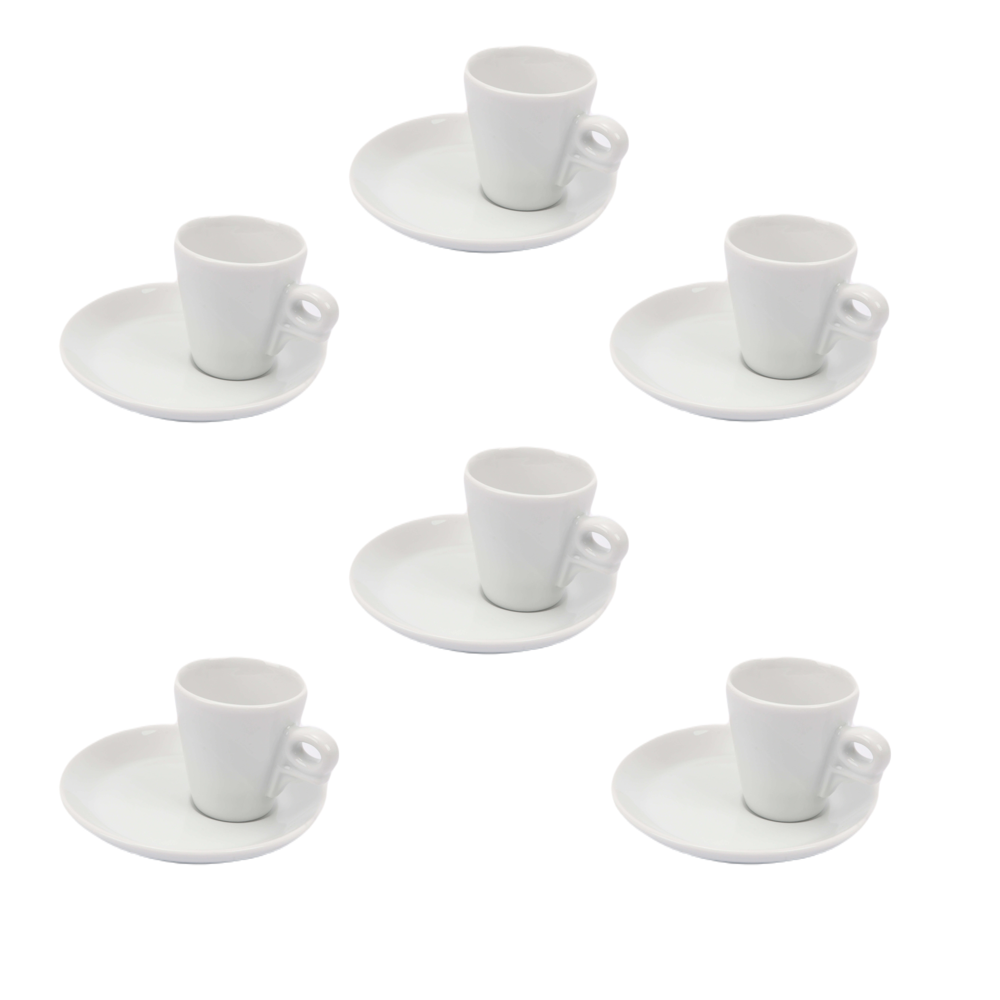 ANCAP Giotto Porselen Espresso Fincan ve Tabak Takımı - 70 ml- 6’lı Set