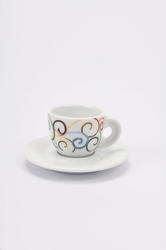 ANCAP Edex ’’Riccioli’’ Porselen Espresso Fincan ve Tabak 6’lı Takım - 60 ml