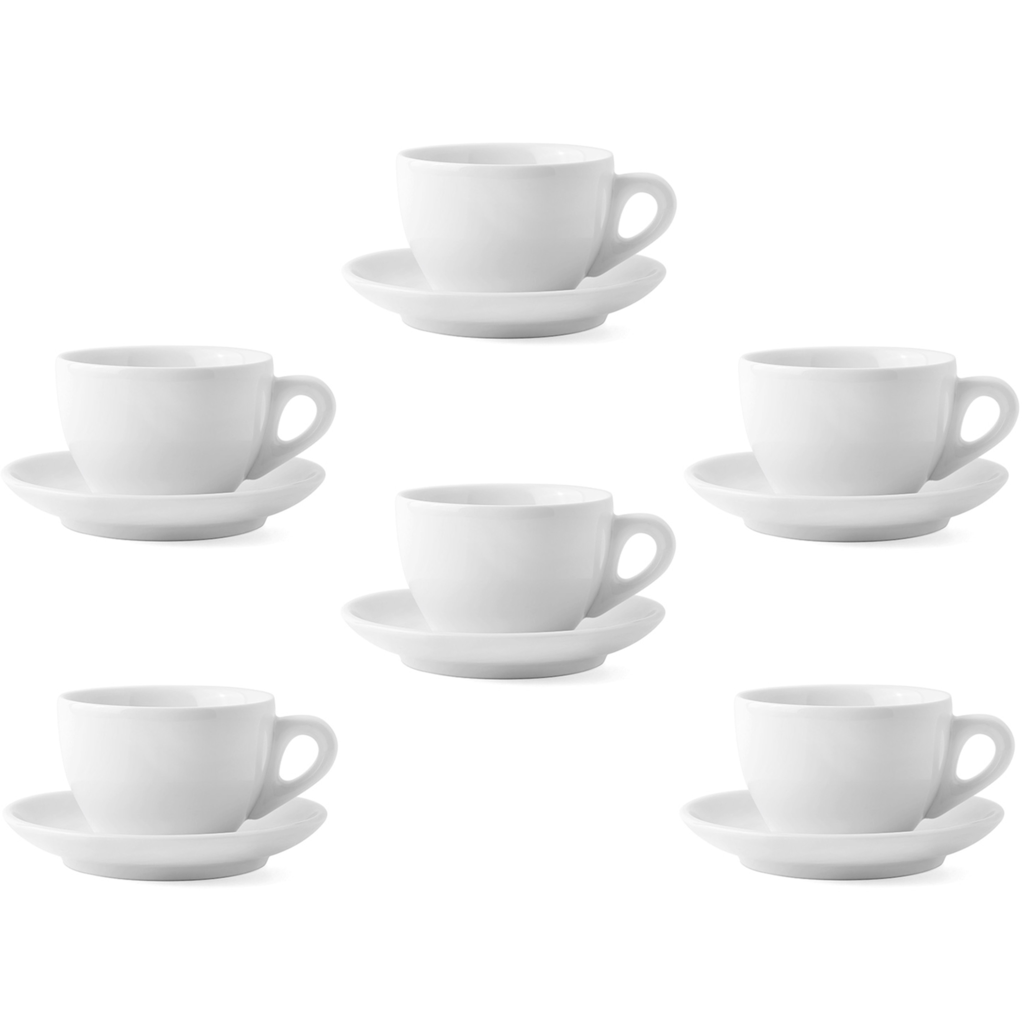 ANCAP Verona Porselen Cappuccino Fincan ve Tabak 6’lı Takımı - 180 ml - 6’lı Set